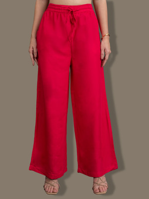 Bamboo Breeze Loose Fit Women Pink Trousers