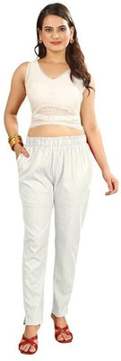 ABE Regular Fit Women White Trousers