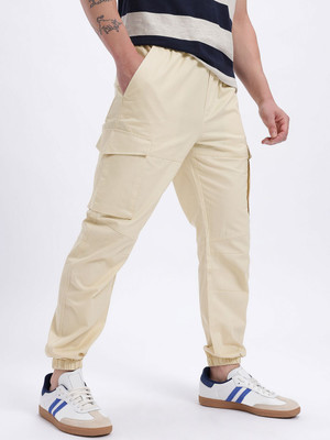 Glitchez Regular Fit Men Beige Trousers