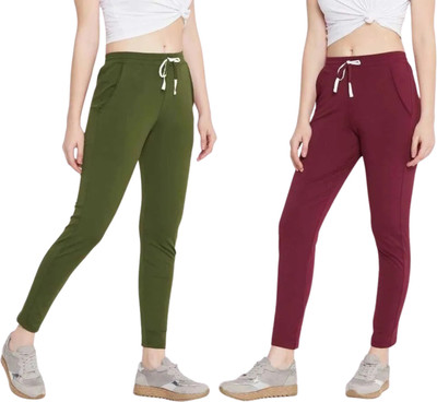 Royal-E-Kashmir Straight Fit Women Green, Maroon Trousers