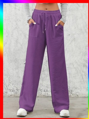 REVA Slim Fit Women Purple Trousers