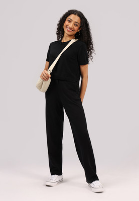 BlissClub Move All Day Pants - Comfort Blend - Tall Regular Fit Women Black Trousers