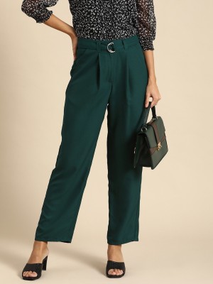 all about you Regular Fit Women Green Trousers