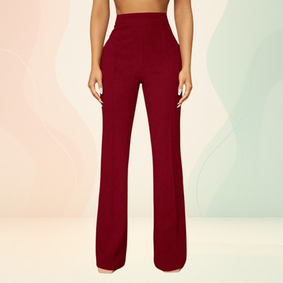 Anitafashion Loose Fit Women Maroon Trousers