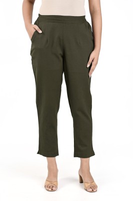 Oxinexx Regular Fit Women Green Trousers