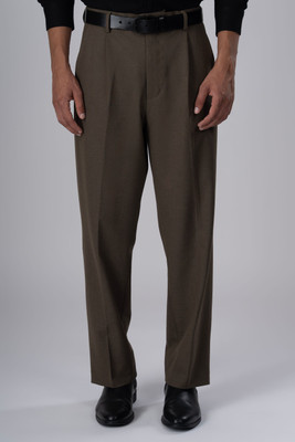 TAILORAEDGE Relaxed Men Brown Trousers