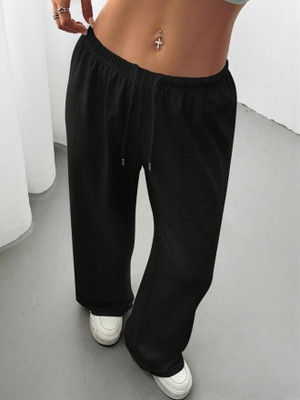 Lakhpati Solid Women Black Track Pants
