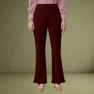 nitafashion Loose Fit Women Maroon Trousers