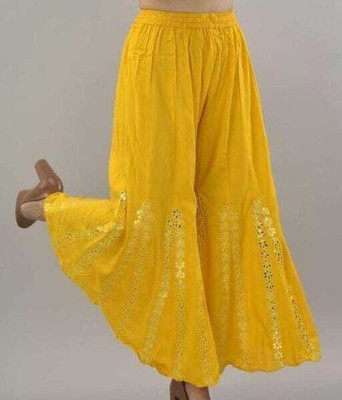Shafaq enterprises Comfort Fit Women Yellow Trousers