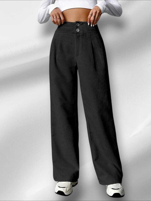 Aarya Fashion Regular Fit Women Black Trousers