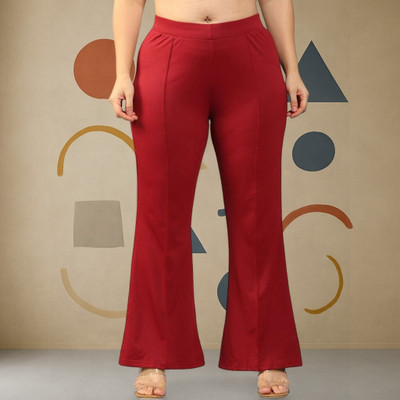 nitafashion Loose Fit Women Maroon Trousers