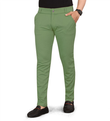 SF SAMIP FASHION Slim Fit Men Light Green Trousers