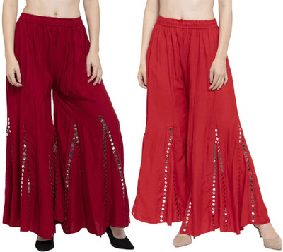 SMAASUM Comfort Fit Women Red, Maroon Trousers