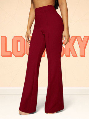 nitafashion Comfort Fit, Regular Fit Women Maroon Trousers