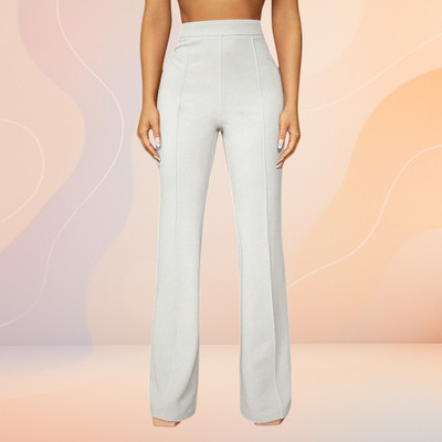 nitafashion Loose Fit Women White Trousers