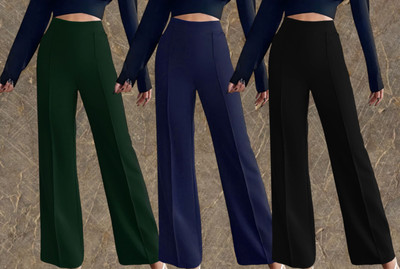 Lecowar Regular Fit Women Green, Blue, Black Trousers