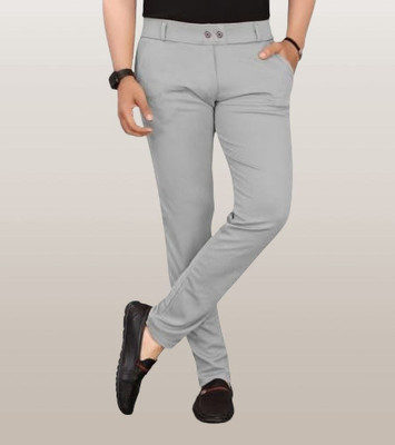 Advikfashion Slim Fit Men Grey Trousers