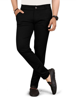 Shreyaank Slim Fit Men Black Trousers
