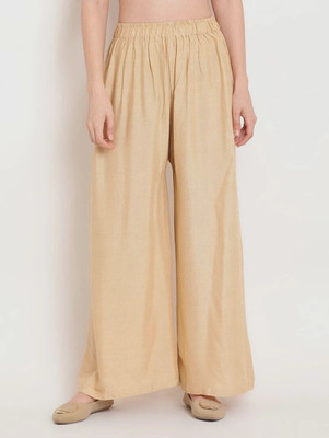 Tipsy Flared Women Beige Trousers
