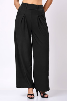 Lugo Regular Fit Women Black Trousers