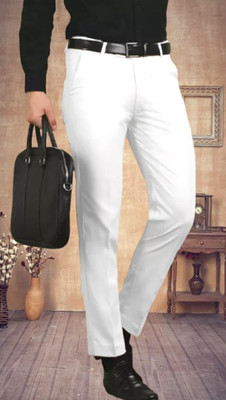 AD & AV Regular Fit Men White Trousers