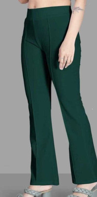 MUSKANCOURTURE Regular Fit Women Dark Green Trousers