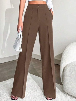 NEXT ONE Straight Fit Women Brown Trousers