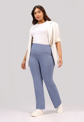 BlissClub Flared Women Light Blue Trousers