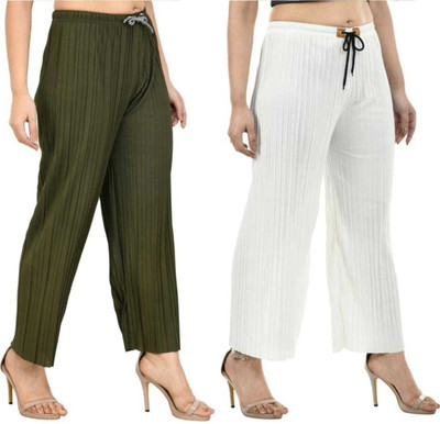 Purser Relaxed Women Dark Green, White Trousers