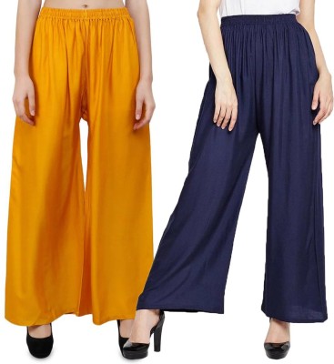 Phase of Trend Relaxed Women Yellow, Dark Blue Trousers
