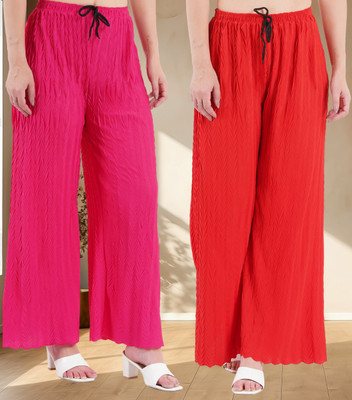 KWSH Regular Fit Women Maroon, Grey Trousers