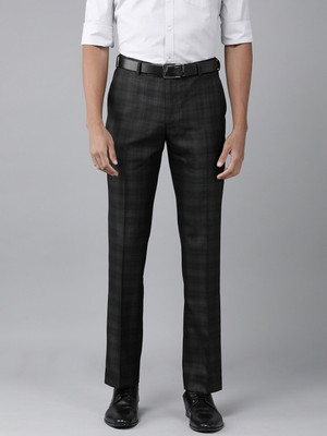 PARK AVENUE Regular Fit Men Black Trousers
