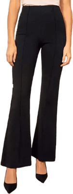 GlobyCraft Regular Fit Women Black Trousers