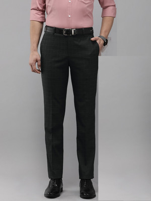 PARK AVENUE Regular Fit Men Black Trousers