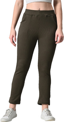 IndiWeaves Regular Fit Women Green Trousers