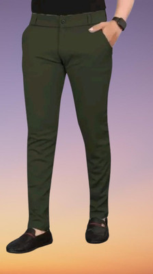 Advikfashion Slim Fit Men Green Trousers