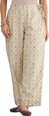 Fabindia Regular Fit Women Beige Trousers