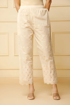 vastravibez Comfort Fit, Regular Fit Women Beige Trousers