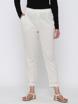 Juniper Slim Fit Women White Trousers