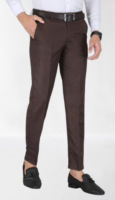 Kurus Slim Fit Men Brown Trousers