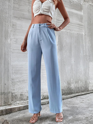 KOTTY Regular Fit Women Light Blue Trousers