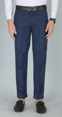 Kurus Regular Fit Men Blue Trousers