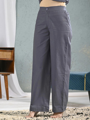 SATHRAY Regular Fit Women Grey Trousers