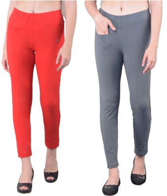 Comfort Lady Relaxed Women Red, Grey Trousers