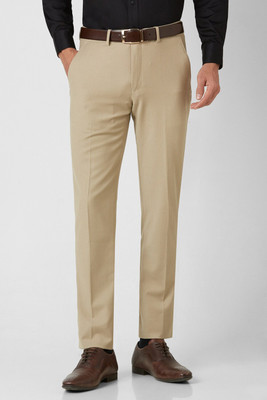 VAN HEUSEN Slim Fit Men Beige Trousers