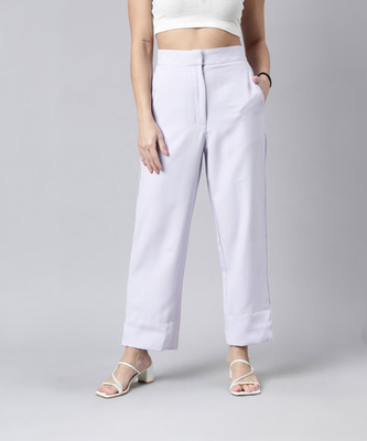 SHOWOFFFF Slim Fit Women Purple Trousers