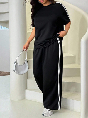 Dockstreet Loose Fit Women White, Black Trousers