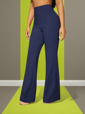 HouseOfCommon Regular Fit Women Dark Blue Trousers