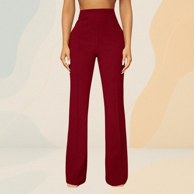 Anitafashion Loose Fit Women Maroon Trousers