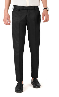 sntc Regular Fit Men Black Trousers